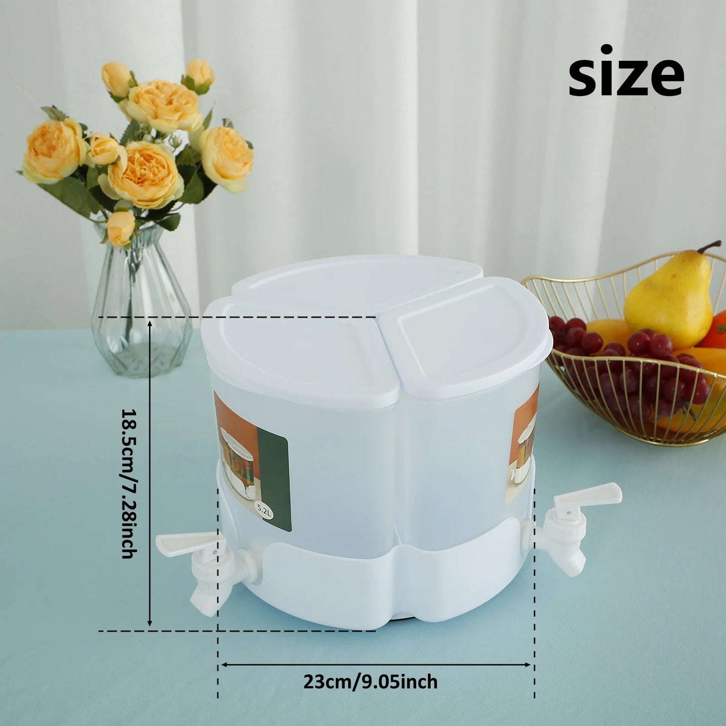 3 Portions Rotatable Juice Container & Dispenser (5.2Liter) - All-In-One Store Pakistan