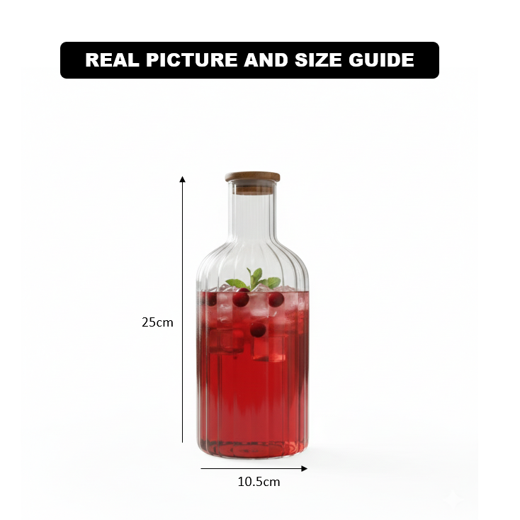 1.4 Liter Glass Carafe with Wooden Lid (2355) by Limon - All-In-One Store Pakistan