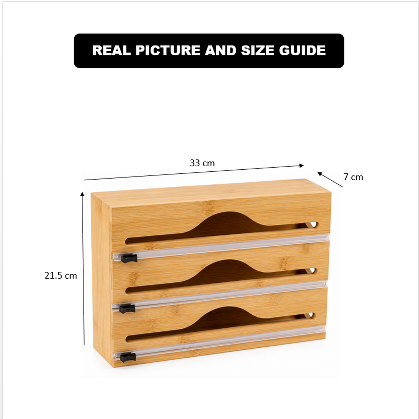 3in1 Wall-Mounted Bamboo Wrap Cutter & Holder - All-In-One Store Pakistan