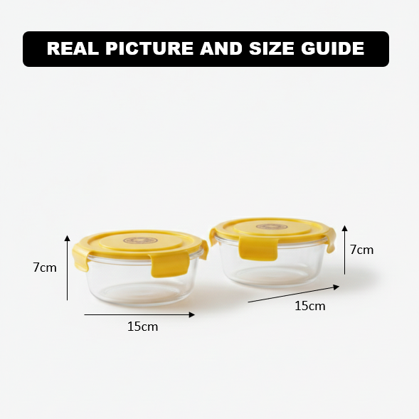 2Pcs Glass Bowls Set with Vented Lids - Round - All-In-One Store Pakistan