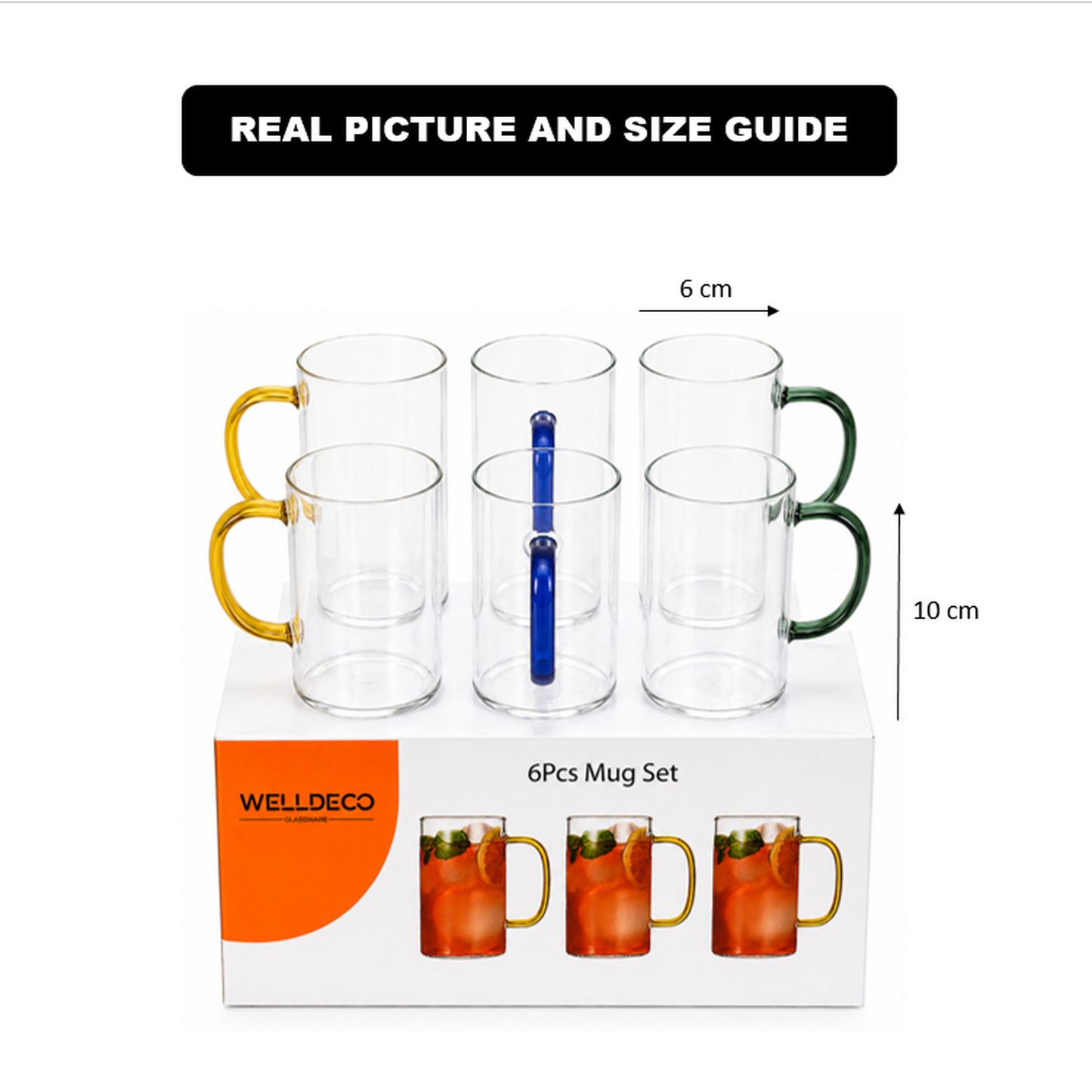 6-Pcs Glass Mug Set (1166) - All-In-One Store Pakistan