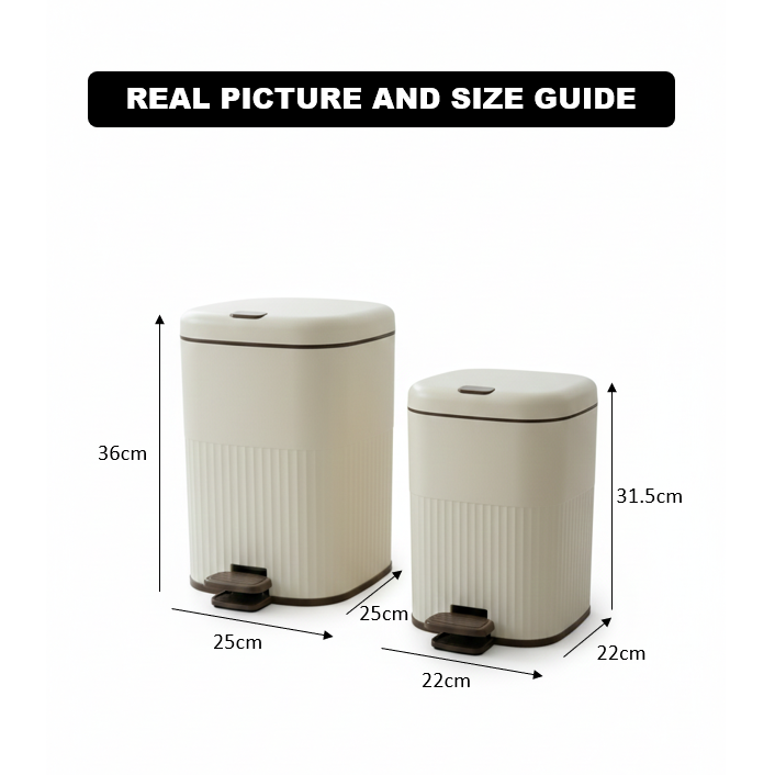 Rectangular 2in1 Step & Press Waste Bin - All-In-One Store Pakistan