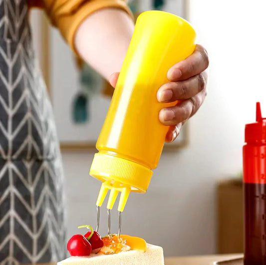 Triple Nozzle Sauce Squeeze Bottle 450ml - All-In-One Store Pakistan