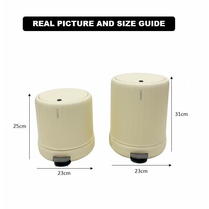 Cylindrical 2in1 Button & Pedal Waste Bin - All-In-One Store Pakistan