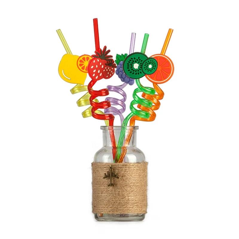 4 Pcs Fruits Straw Set - All-In-One Store Pakistan