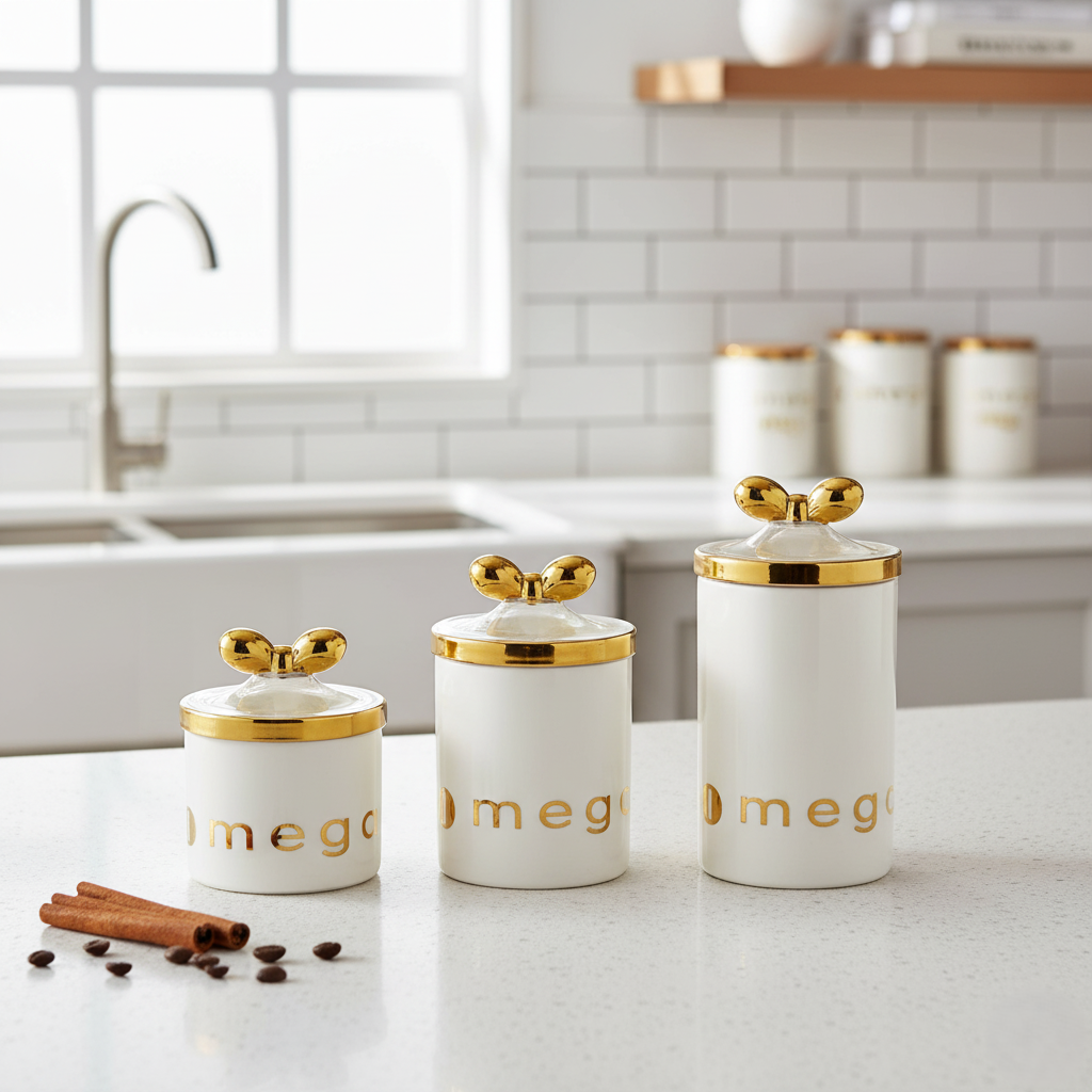 Crown & Bow Collection Storage Jars (Set of 3) - All-In-One Store Pakistan