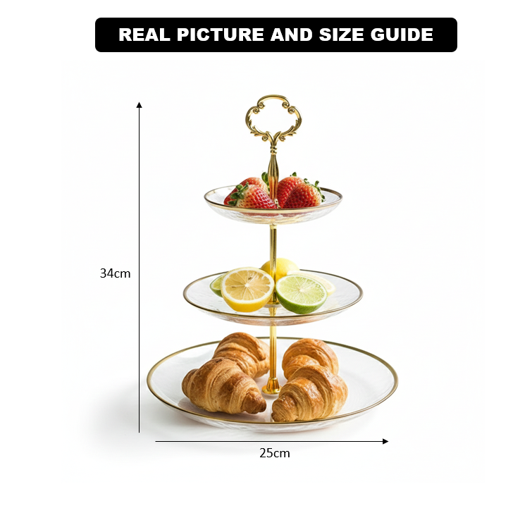 ElegantTower Serving Stand with Golden Handle - All-In-One Store Pakistan