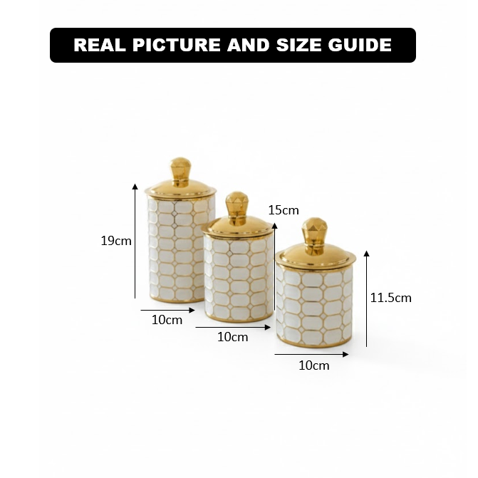 Octagon & Diamond Canister Trio - Solid - All-In-One Store Pakistan