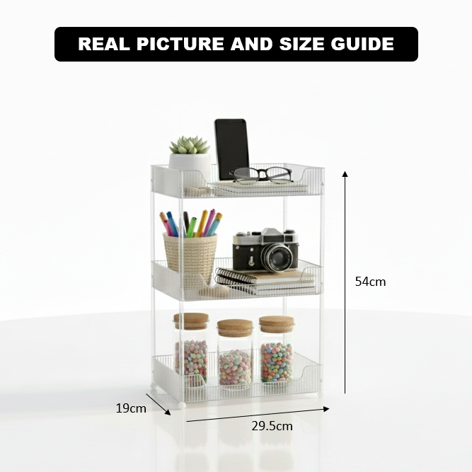 ClearStack 3-Tier Ribbed Acrylic Organizer - All-In-One Store Pakistan