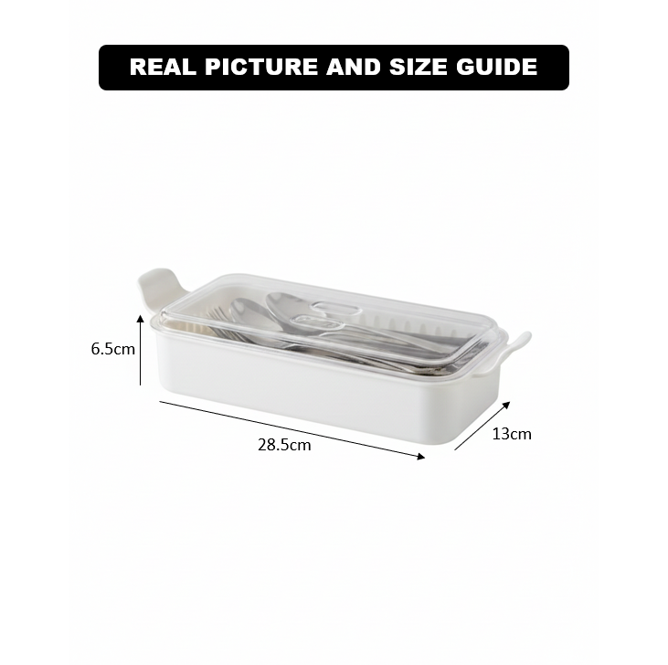 Cutlery Box with Lid and Drain (1035) by Limon - All-In-One Store Pakistan