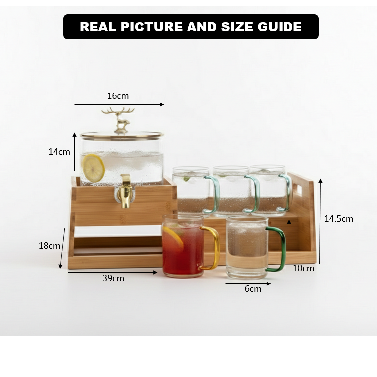 The Refresh Hub - Dispesner & Glasses Set (1150) - All-In-One Store Pakistan