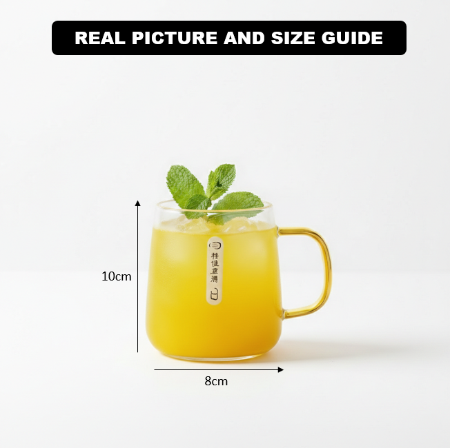 4-Pcs Glass Mugs with Colorful Handles (1149) - All-In-One Store Pakistan