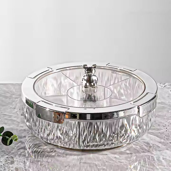 Deluxe Snacks & Candy Tray with Bear Top & Airtight Lid - All-In-One Store Pakistan