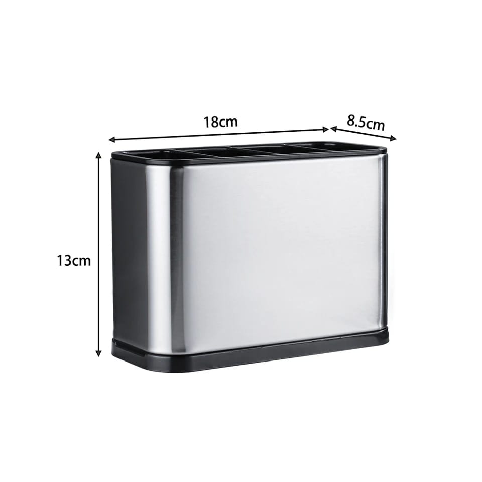 Stainless - Steel Cutlery Holder With Drain Rack - All-In-One Store Pakistan
