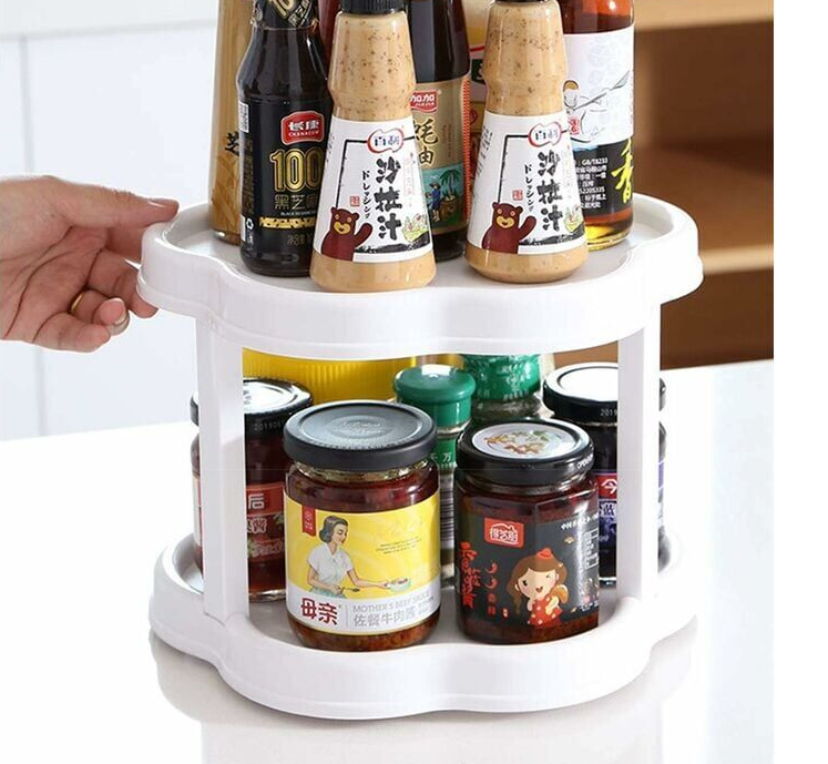 Flower-Shaped 360° Rotating Plastic Storage Organizer - All-In-One Store Pakistan
