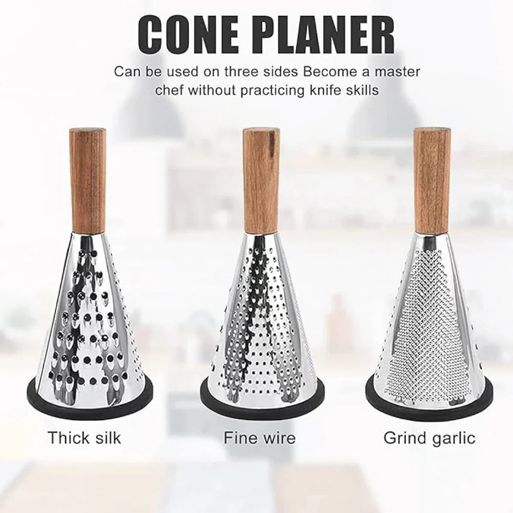 Stainless Steel 3-Sided Grater with Wooden Handle (2118) by Limon - All-In-One Store Pakistan