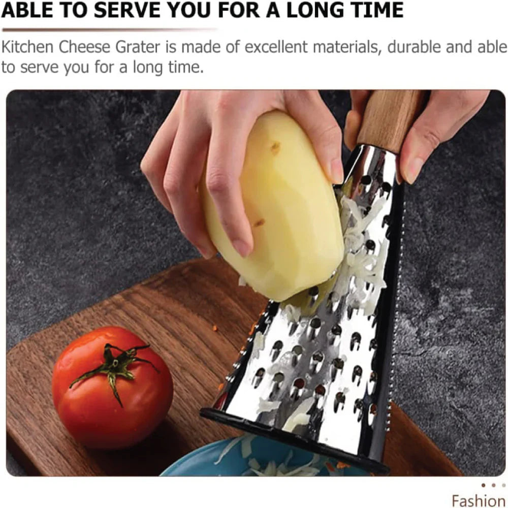 Stainless Steel 3-Sided Grater with Wooden Handle (2118) by Limon - All-In-One Store Pakistan