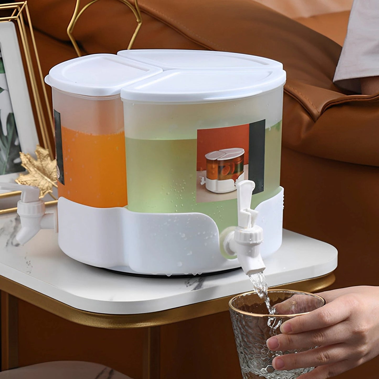 3 Portions Rotatable Juice Container & Dispenser (5.2Liter) - All-In-One Store Pakistan