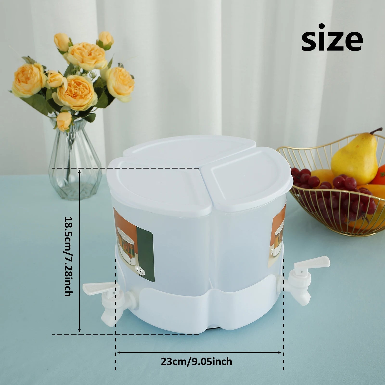 3 Portions Rotatable Juice Container & Dispenser (5.2Liter) - All-In-One Store Pakistan