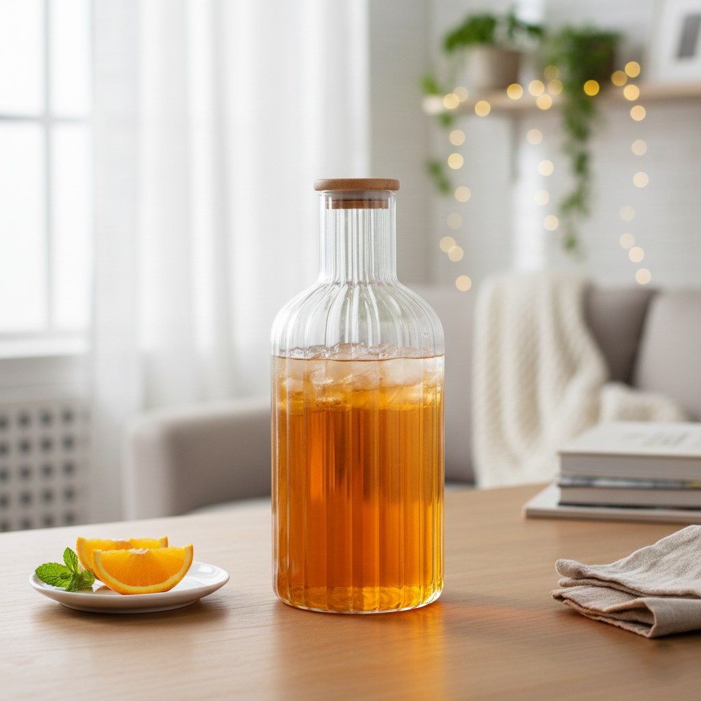 1.4 Liter Glass Carafe with Wooden Lid (2355) by Limon - All-In-One Store Pakistan