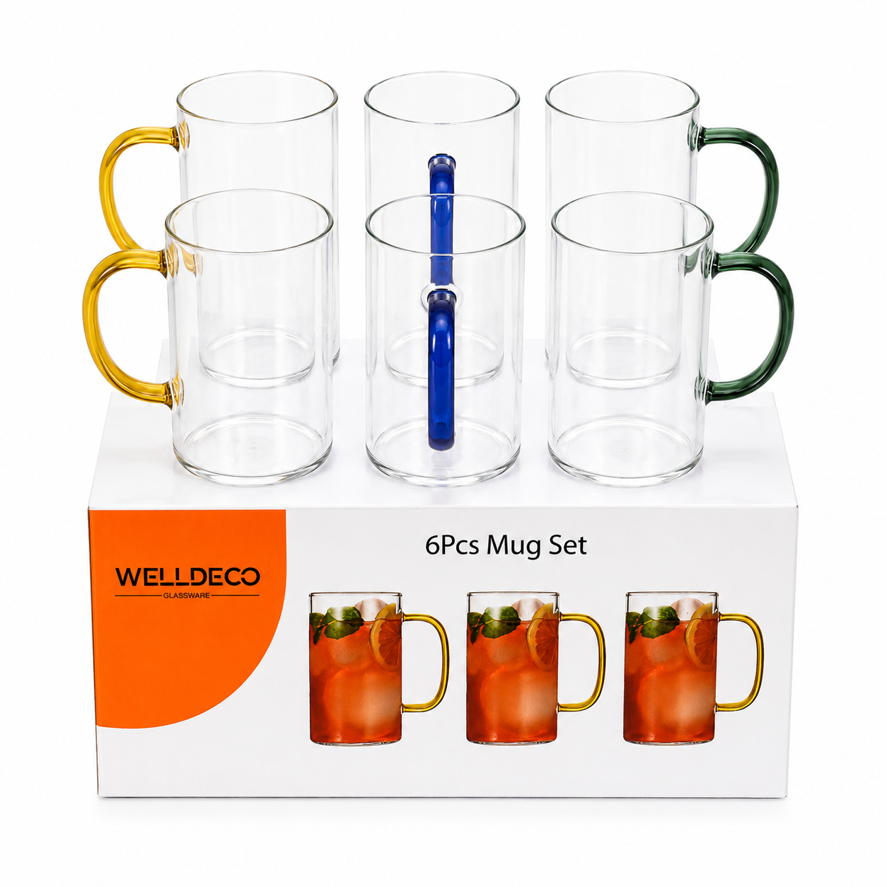 6-Pcs Glass Mug Set (1166) - All-In-One Store Pakistan