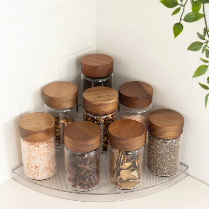 Crystal 3-Tier Multi-Purpose Acrylic Corner Tray - All-In-One Store Pakistan