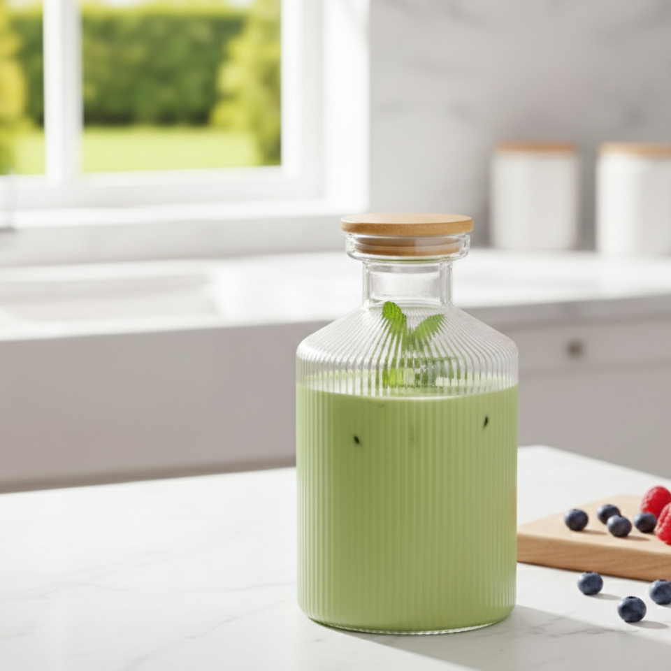 1.35 Liter Glass Carafe with Wooden Lid (2271) by Limon - All-In-One Store Pakistan