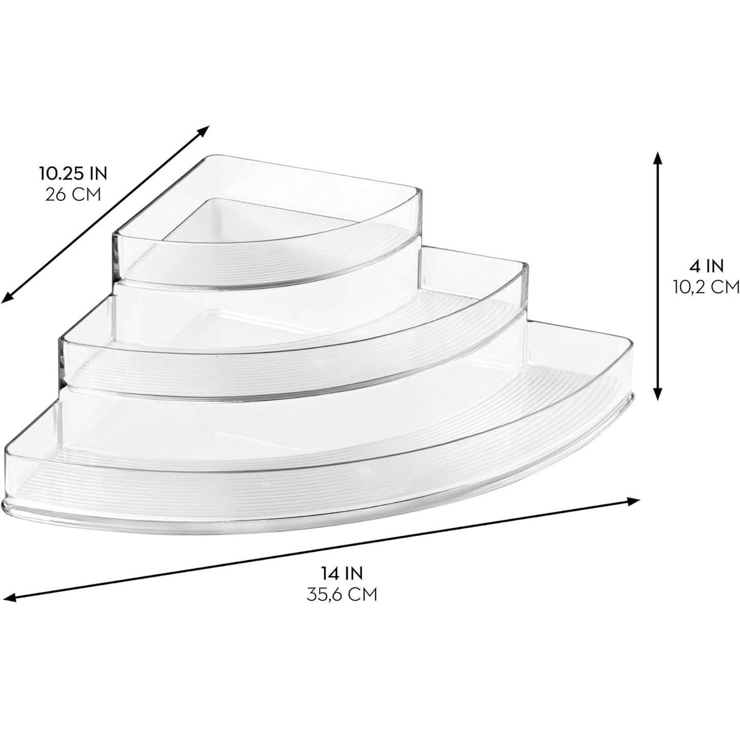 Crystal 3-Tier Multi-Purpose Acrylic Corner Tray - All-In-One Store Pakistan