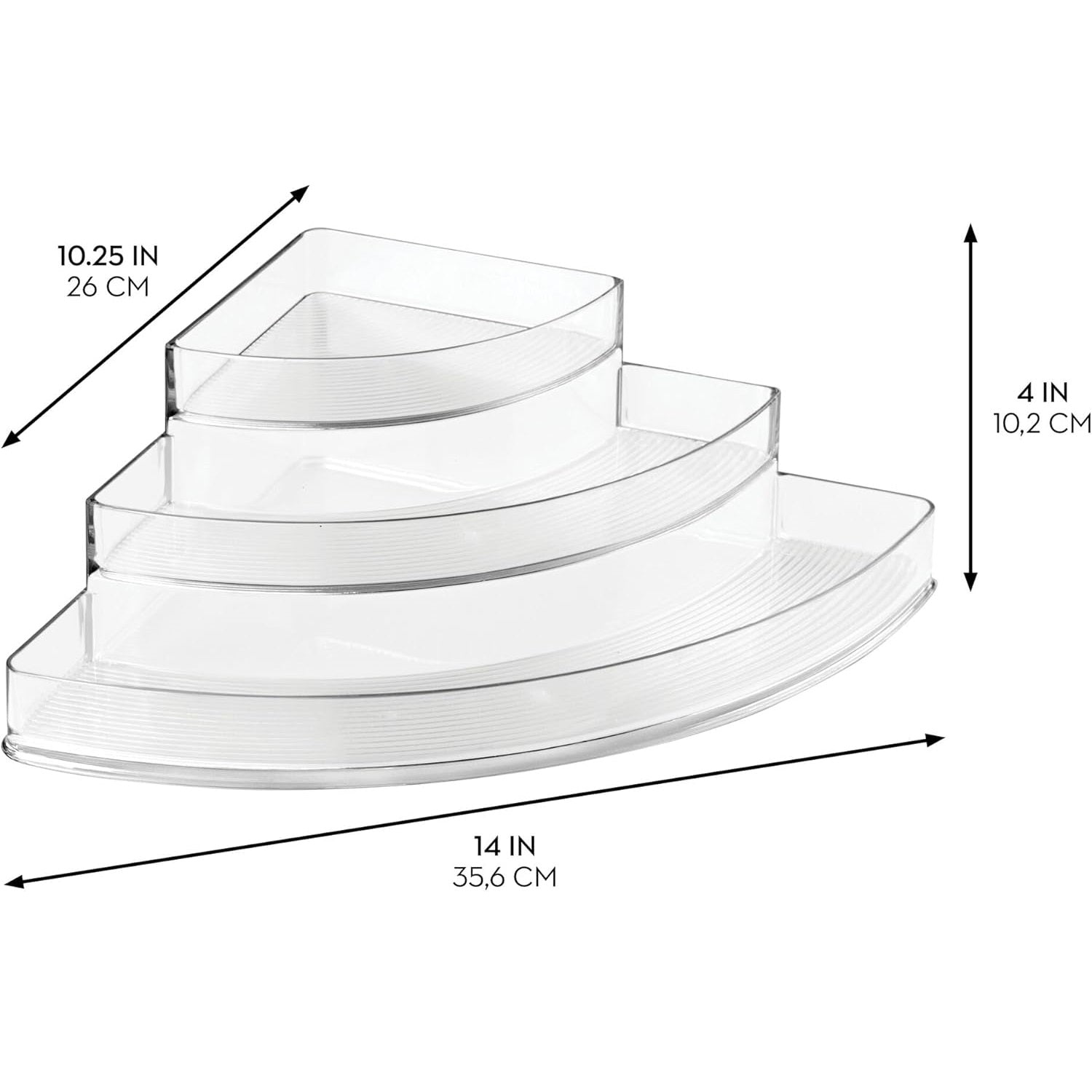 Crystal 3-Tier Multi-Purpose Acrylic Corner Tray - All-In-One Store Pakistan