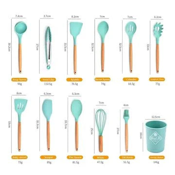 12 PCS Silicone Cooking Utensils Set - All-In-One Store Pakistan