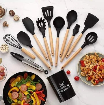 12 PCS Silicone Cooking Utensils Set - All-In-One Store Pakistan
