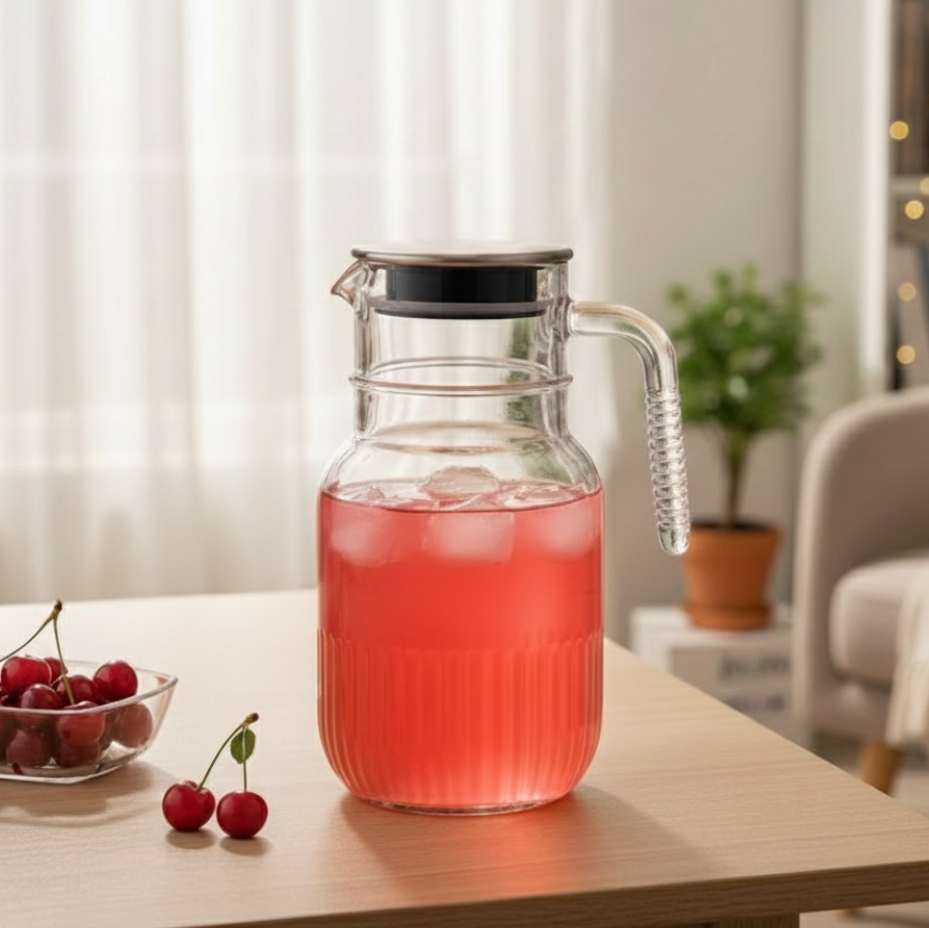 Ribbed 1.5 Liter Glass Pitcher (2375) by Limon - All-In-One Store Pakistan