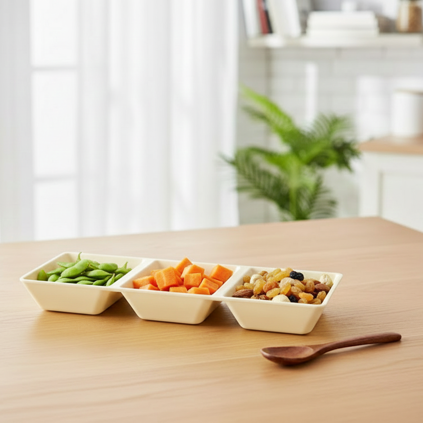 TriSplit Melamine Condiment Dish - All-In-One Store Pakistan