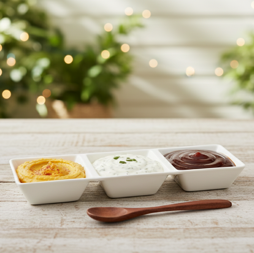 TriSplit Melamine Condiment Dish - All-In-One Store Pakistan