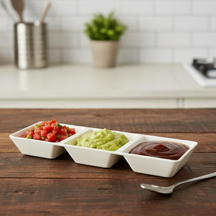 TriSplit Melamine Condiment Dish - All-In-One Store Pakistan