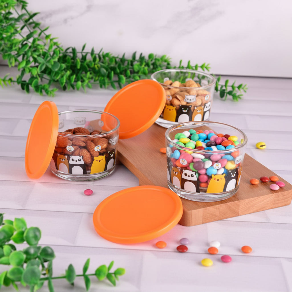 Mini Printed Glass Storage Bowl 190ml (2068) by Limon - All-In-One Store Pakistan