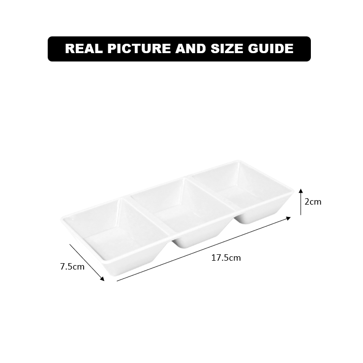 TriSplit Melamine Condiment Dish - All-In-One Store Pakistan