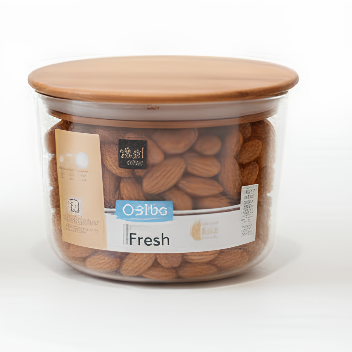 LuxeStack Glass Bowl with Airtight Wooden Lid by Ziba - All-In-One Store Pakistan
