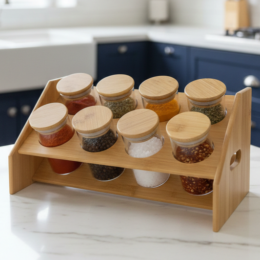 BambooTier Glass Spice Station - All-In-One Store Pakistan