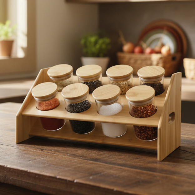BambooTier Glass Spice Station - All-In-One Store Pakistan