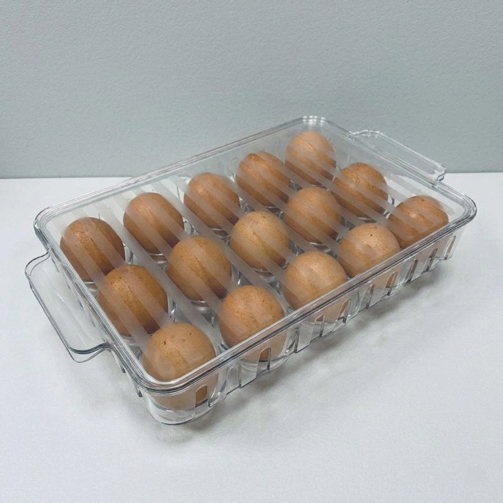SmartNest Transparent 15-Grid Egg Tray with Lid - All-In-One Store Pakistan