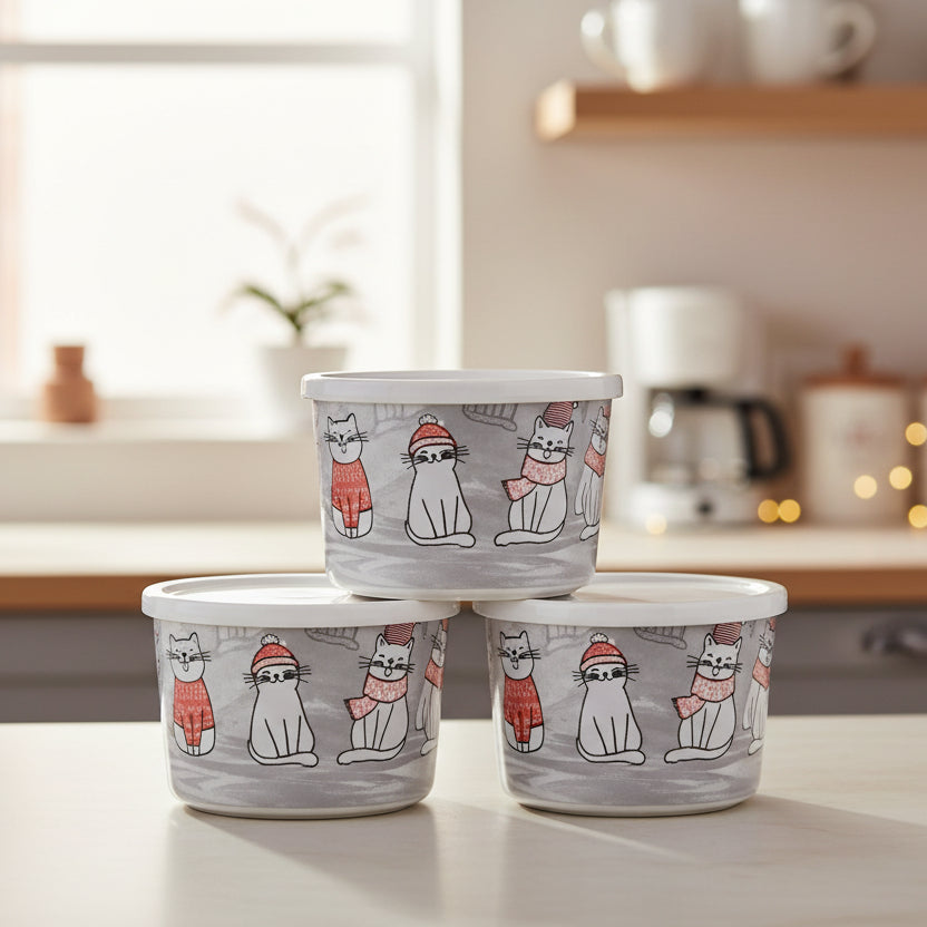 Mini Printed Glass Storage Bowl 190ml (2068) by Limon - All-In-One Store Pakistan