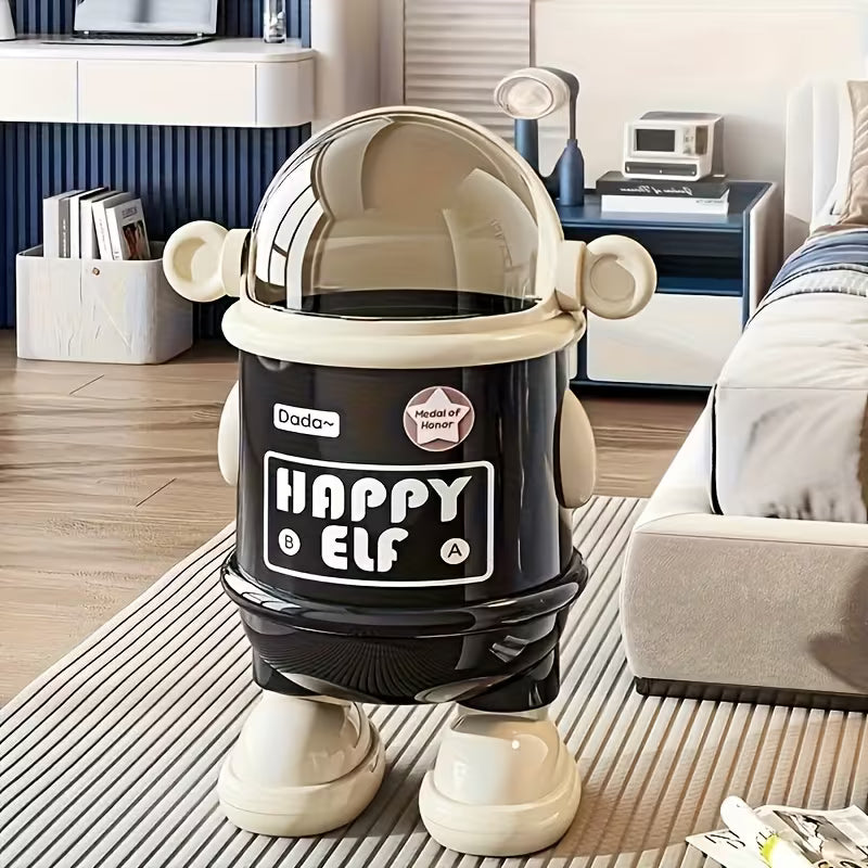 Creative Cartoon Space Astronaut Trash Can with Lid - All-In-One Store Pakistan