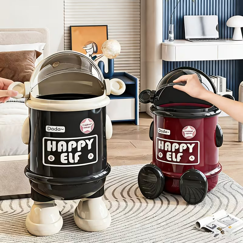 Creative Cartoon Space Astronaut Trash Can with Lid - All-In-One Store Pakistan