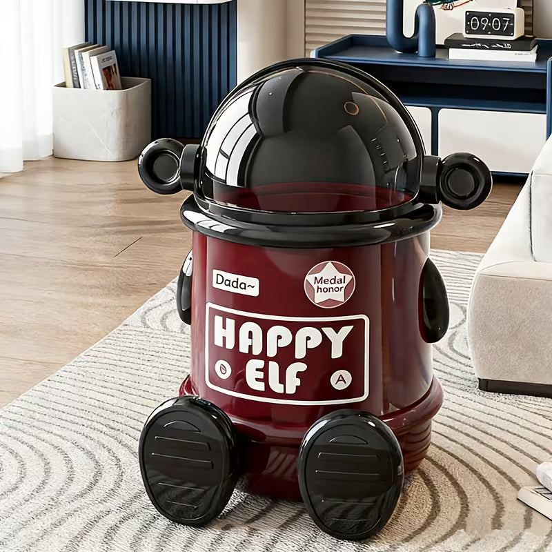 Creative Cartoon Space Astronaut Trash Can with Lid - All-In-One Store Pakistan