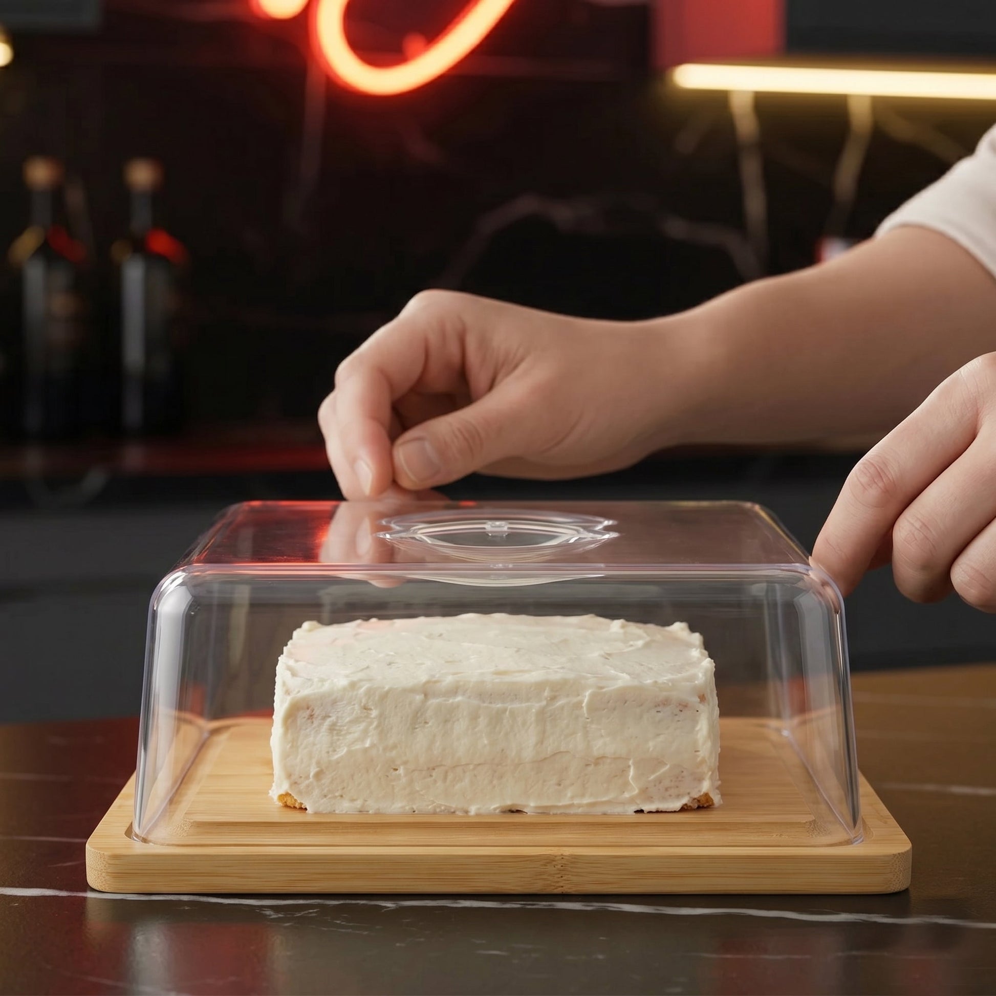 Luxe Cake Server with Acrylic Cover - All-In-One Store Pakistan