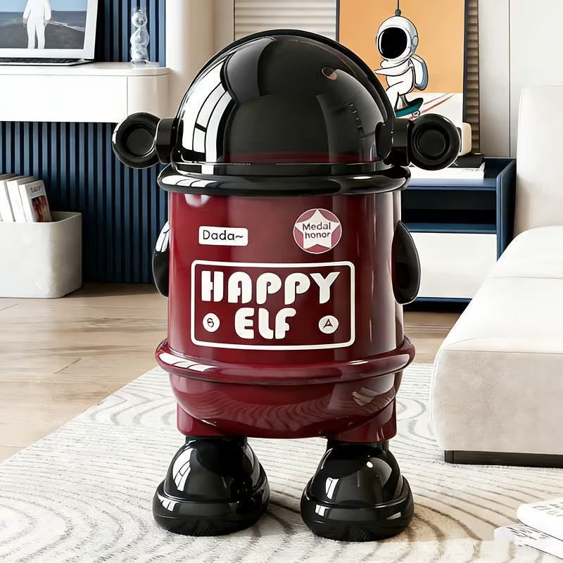 Creative Cartoon Space Astronaut Trash Can with Lid - All-In-One Store Pakistan