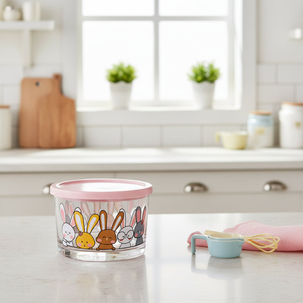 Mini Printed Glass Storage Bowl 190ml (2068) by Limon - All-In-One Store Pakistan