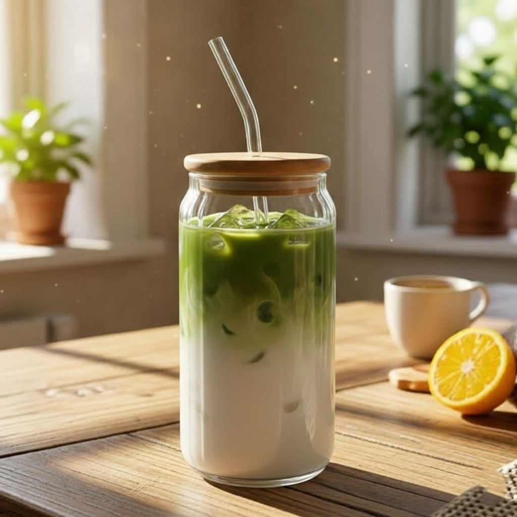 CrystalRidge Glass Tumbler with Straw - All-In-One Store Pakistan