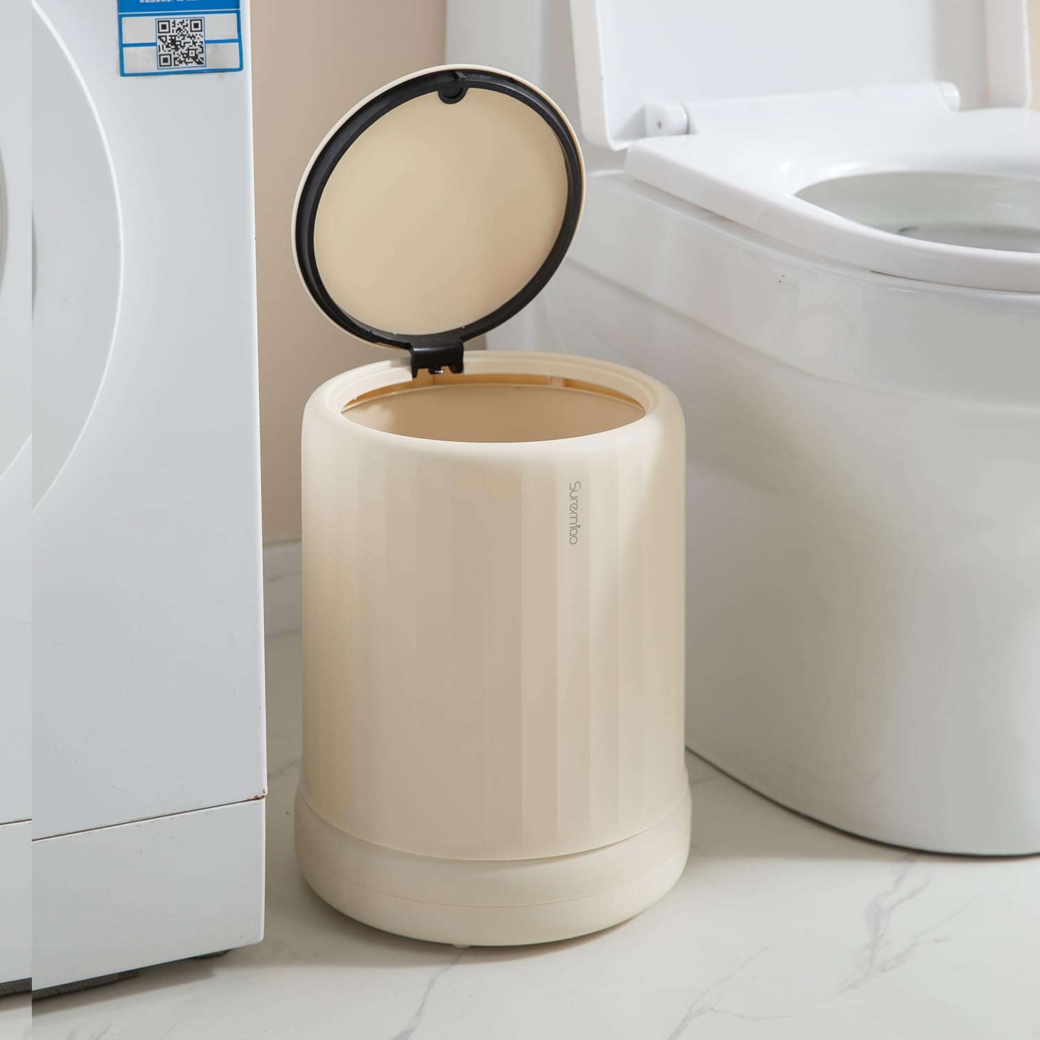 Cylindrical 2in1 Button & Pedal Waste Bin - All-In-One Store Pakistan